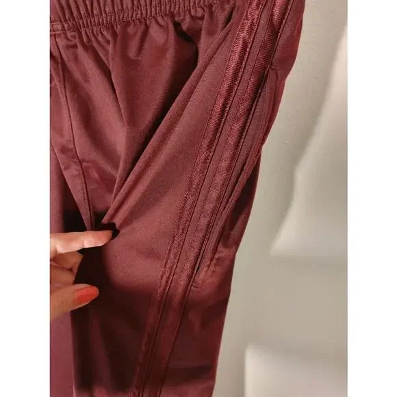 Men's Tek Gear Maroon/Gray Pull On Pants Basketball Zip Leg Pockets Large - Picture 5 of 5